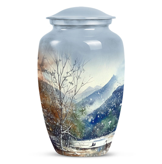 Mountains Urn For Human Remains Funeral, Ashes Memorial Urn