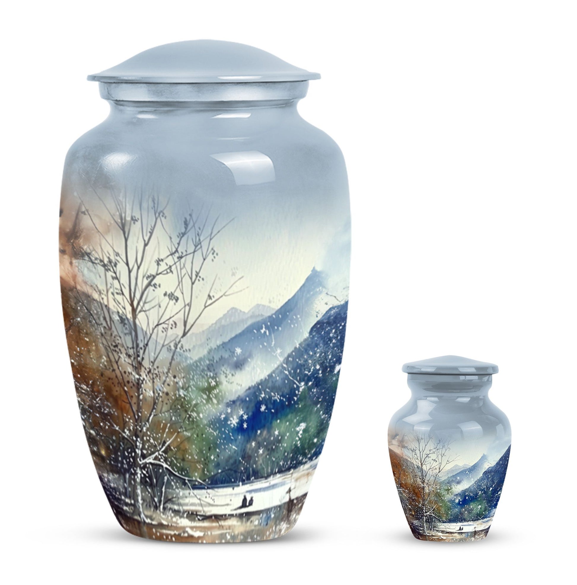 Mountains Urn For Human Remains Funeral, Ashes Memorial Urn
