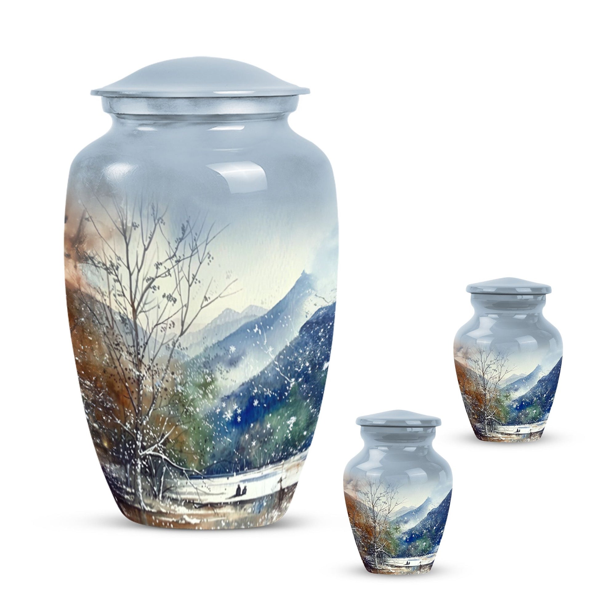 Mountains Urn For Human Remains Funeral, Ashes Memorial Urn