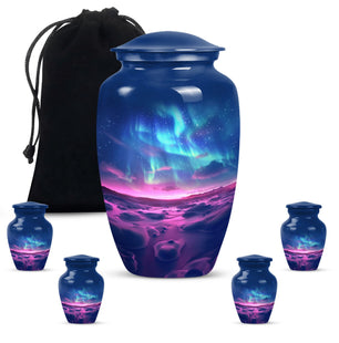 Aurora Borealis Keepsake For Ashes Funeral, Ashes Memorial Urn