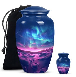Aurora Borealis Keepsake For Ashes Funeral, Ashes Memorial Urn