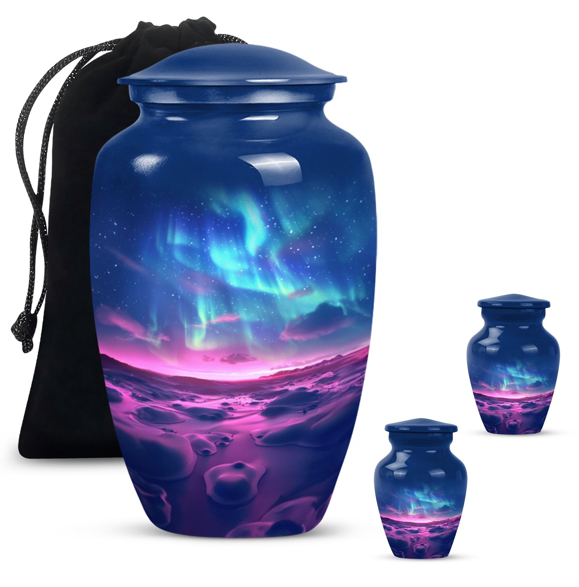 Aurora Borealis Keepsake For Ashes Funeral, Ashes Memorial Urn