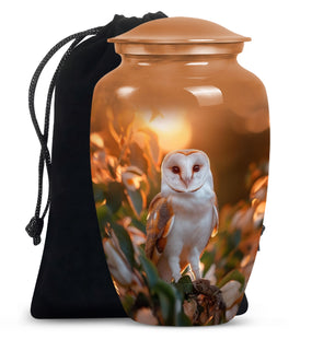 Barn Owl Mini Keepsake Urns Funeral, Ashes Cremation Urn