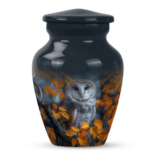 Barn Owl Urn And Keepsakes For Ashes Funeral, Ashes Memorial Urn