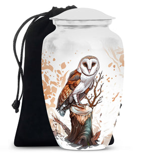 Barn Owl Urn For Human Ashes Women Funeral, Ashes Urn For Ashes