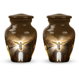 Catholic Urn For Ashes Adult Male Funeral, Ashes Memorial Urn