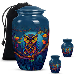 Owl Decorative Urns Funeral, Ashes Memorial Urn