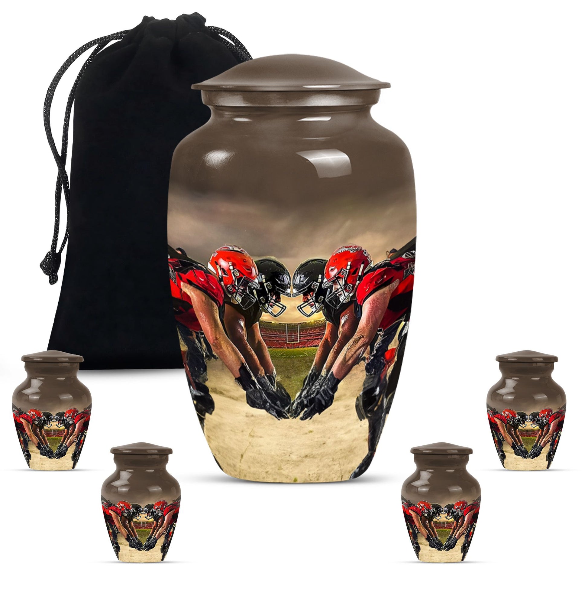 Football Small Urn For Ashes Teardrop, Heart Cremation Urn