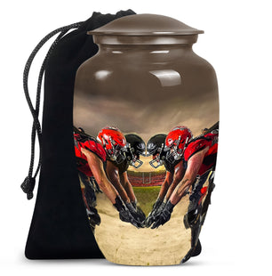 Football Small Urn For Ashes Teardrop, Heart Cremation Urn