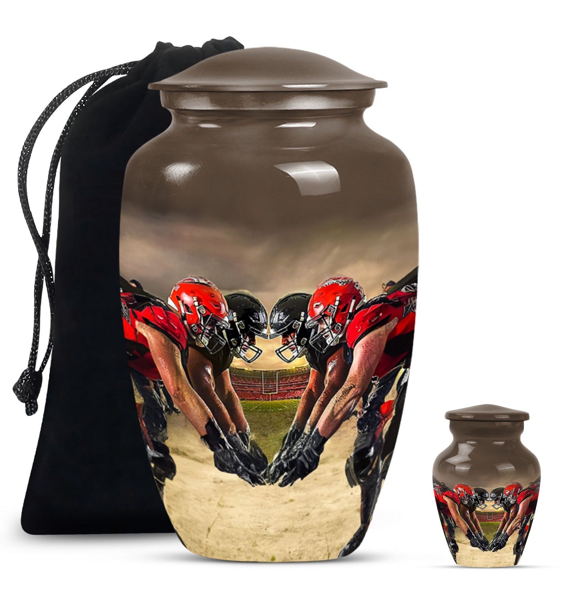 Football Small Urn For Ashes Teardrop, Heart Cremation Urn