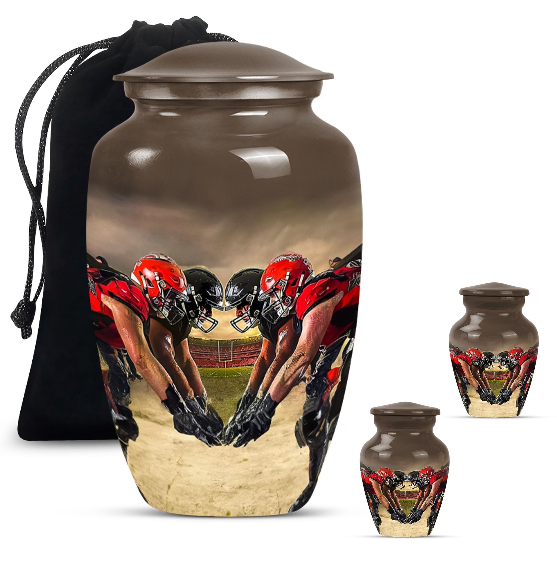 Football Small Urn For Ashes Teardrop, Heart Cremation Urn