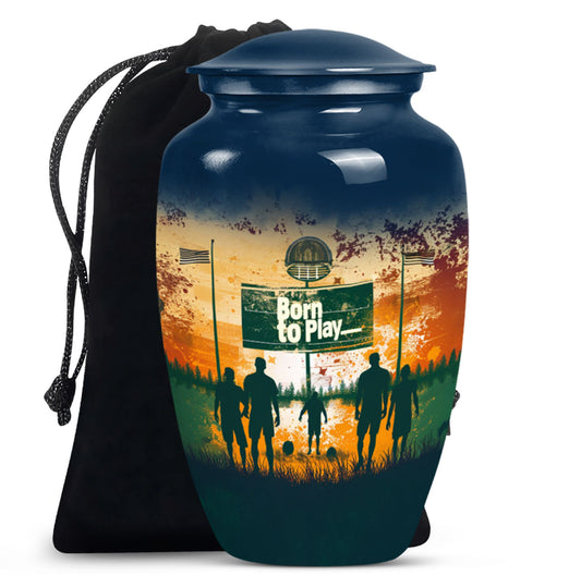 Football Keepsake Teardrop, Heart Cremation Urn For Ashes