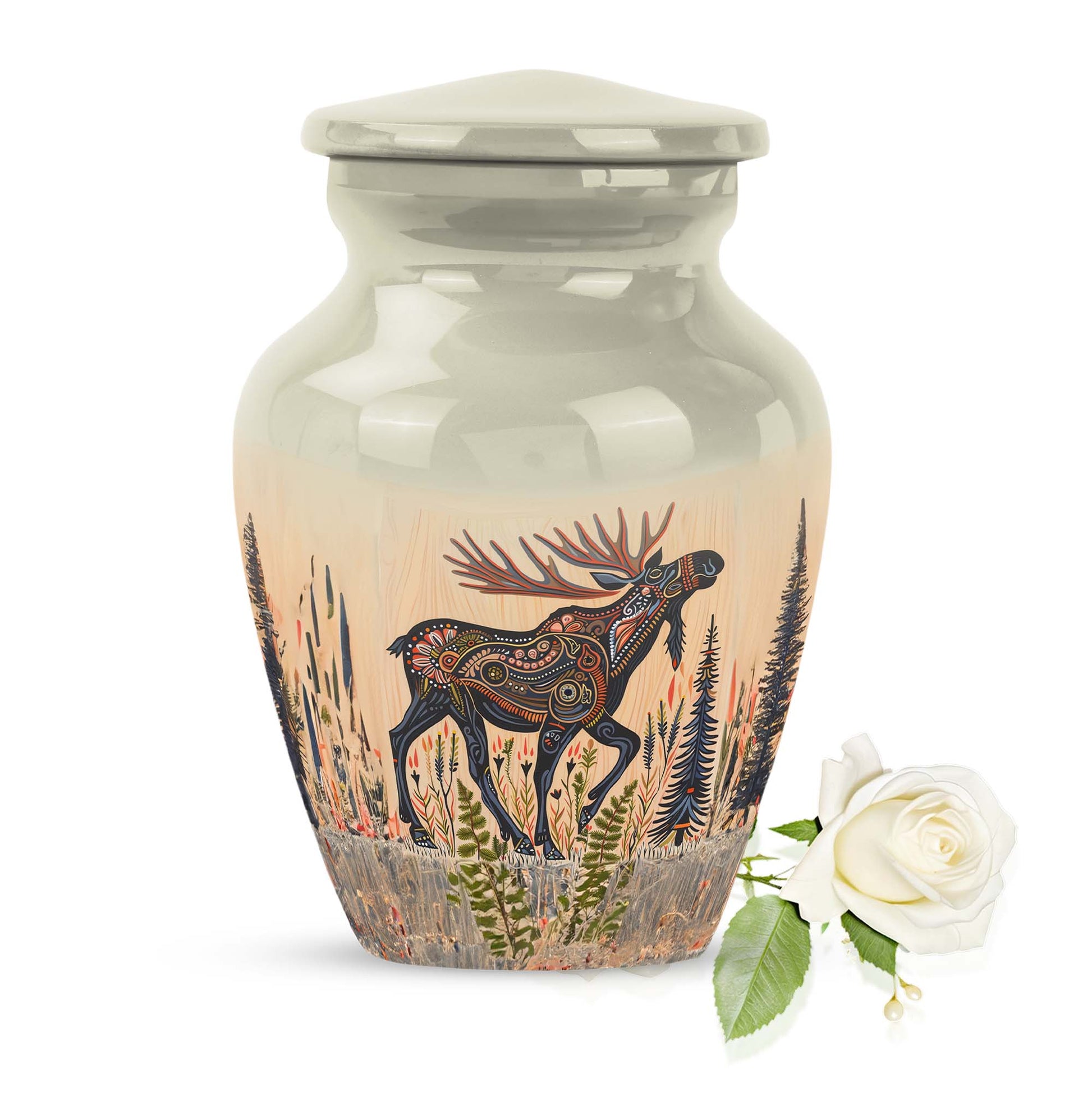Moose Walking Small Urns For Ashes Funeral, Ashes Urn