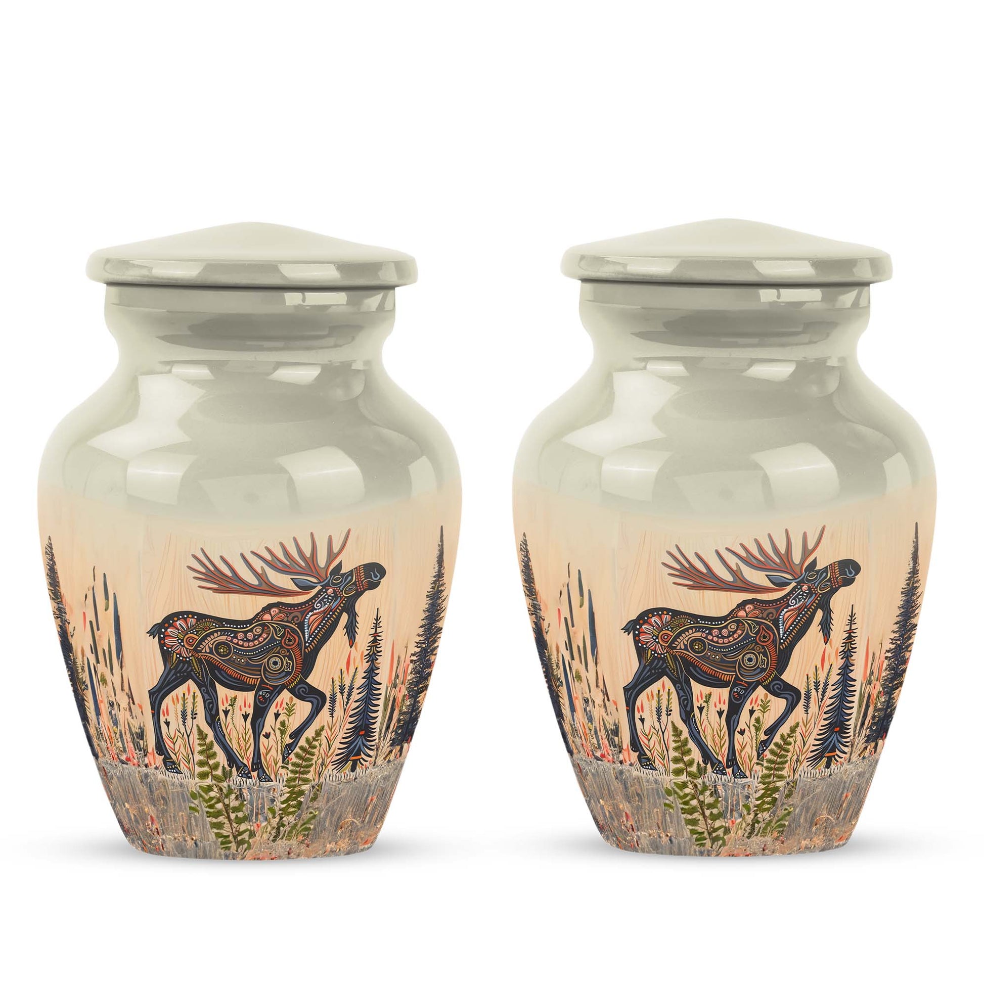 Moose Walking Small Urns For Ashes Funeral, Ashes Urn