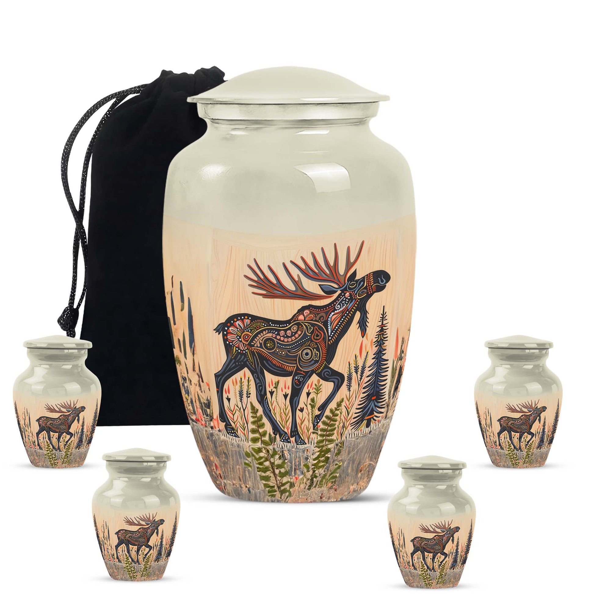 Moose Walking Small Urns For Ashes Funeral, Ashes Urn