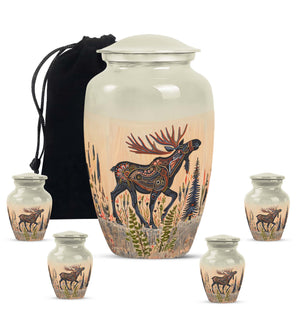 Moose Walking Small Urns For Ashes Funeral, Ashes Urn