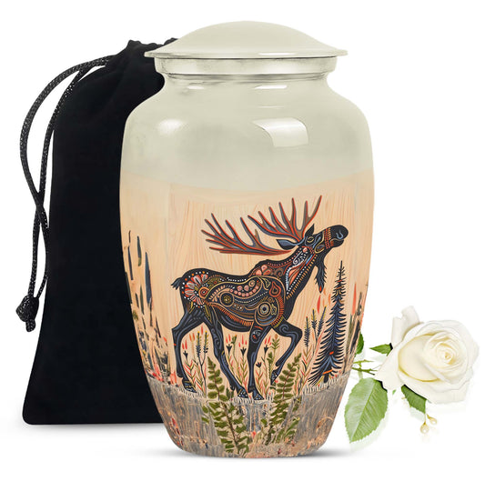 Moose Walking Small Urns For Ashes Funeral, Ashes Urn
