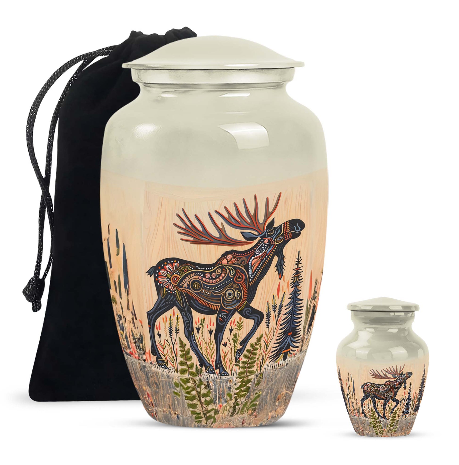 Moose Walking Small Urns For Ashes Funeral, Ashes Urn