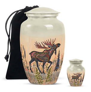 Moose Walking Small Urns For Ashes Funeral, Ashes Urn