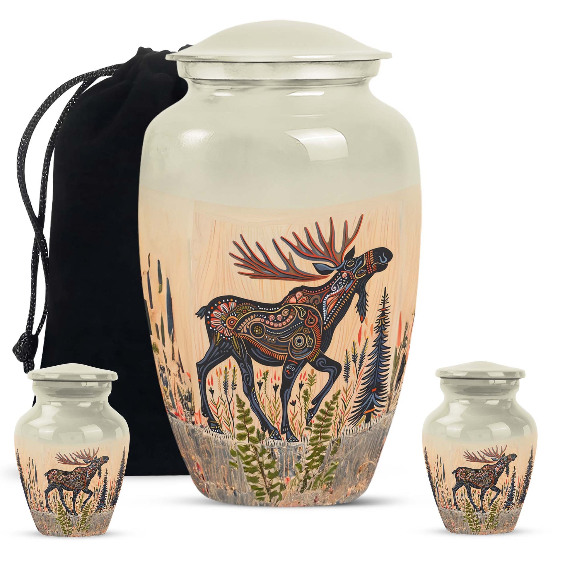 Moose Walking Small Urns For Ashes Funeral, Ashes Urn