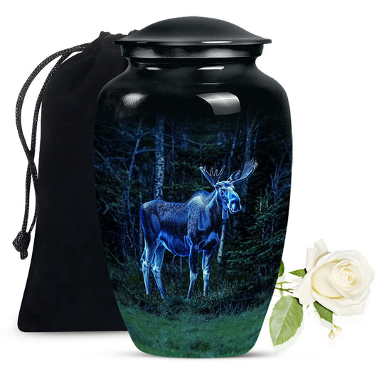 Moose Walking Keepsake For Human Ashes Funeral, Ashes Urn For Ashes