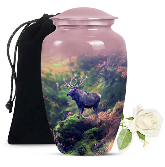 Moose Walking Keepsake Urn Funeral, Ashes Urn