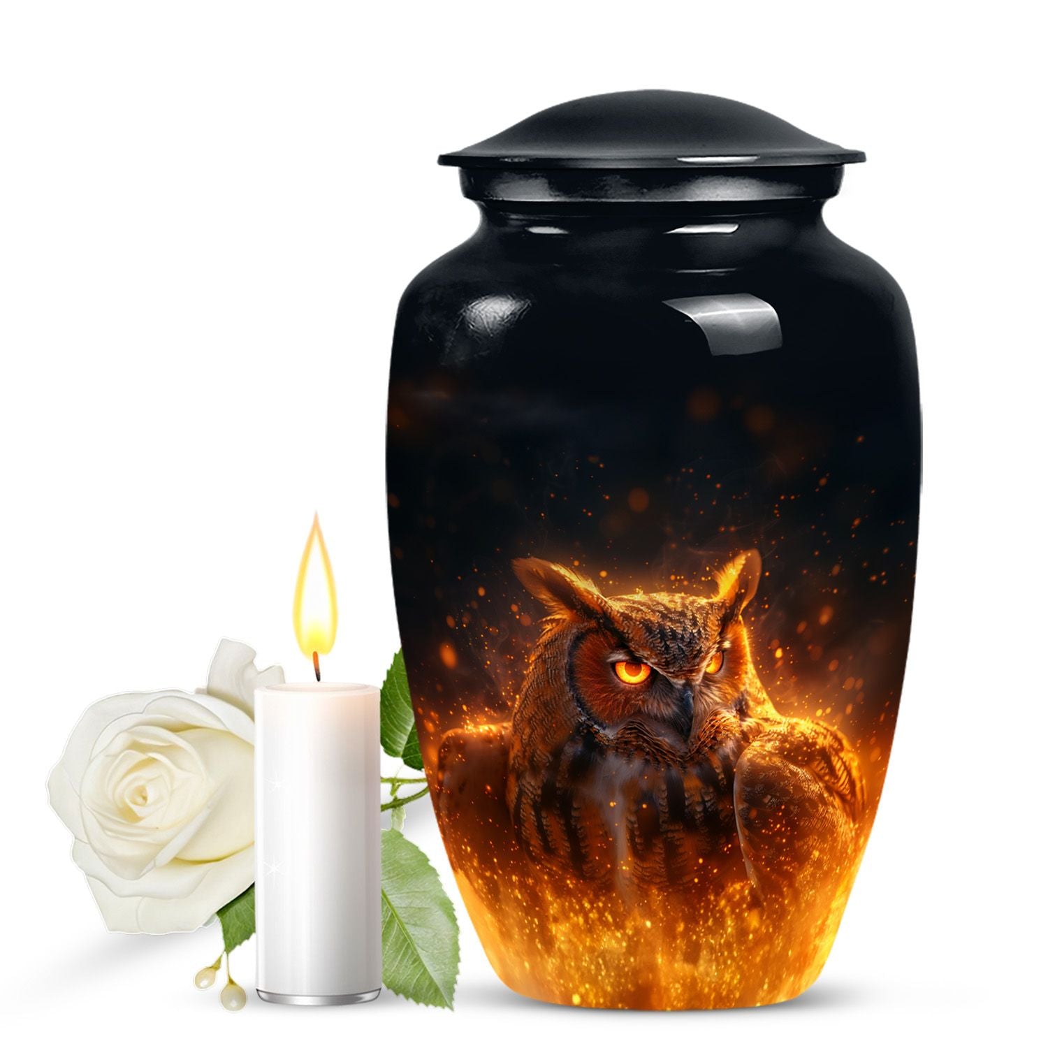 Owl Urn Vase Funeral, Ashes Cremation Urn