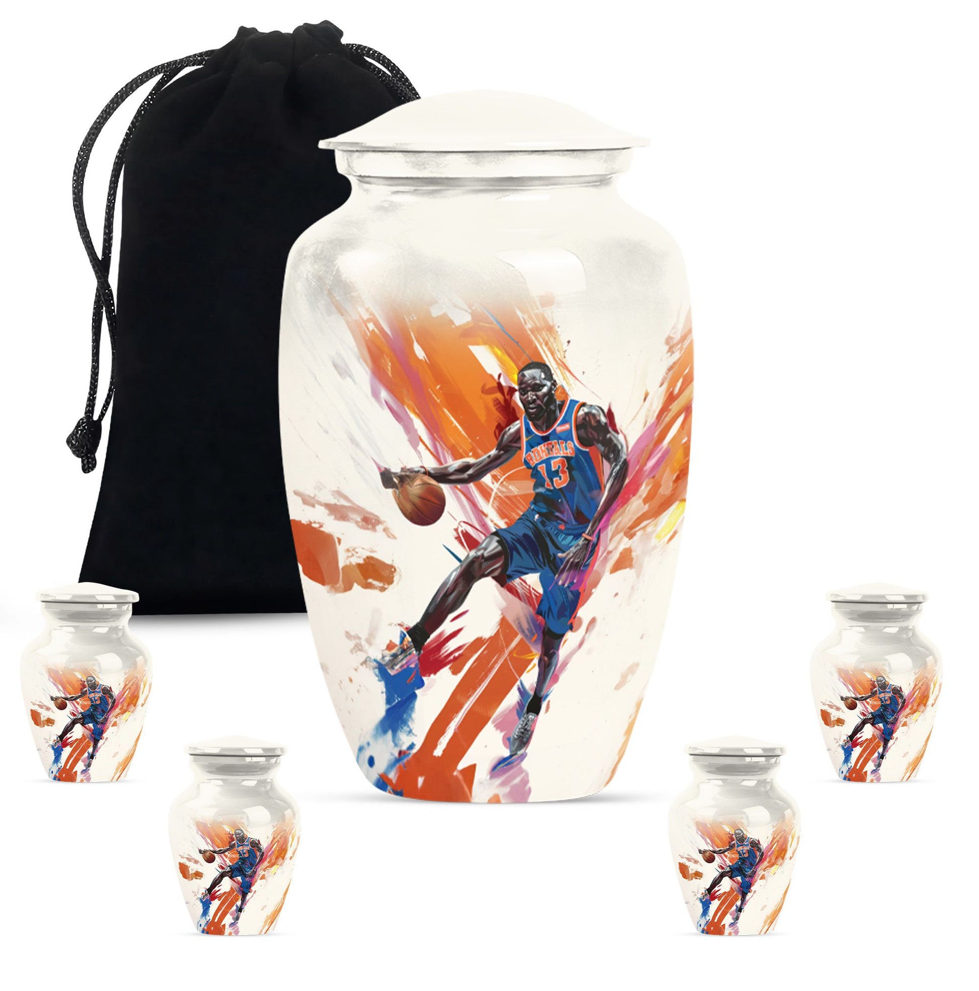 Basketball Metal Urns For Human Ashes Funeral, Ashes Cremation Urn