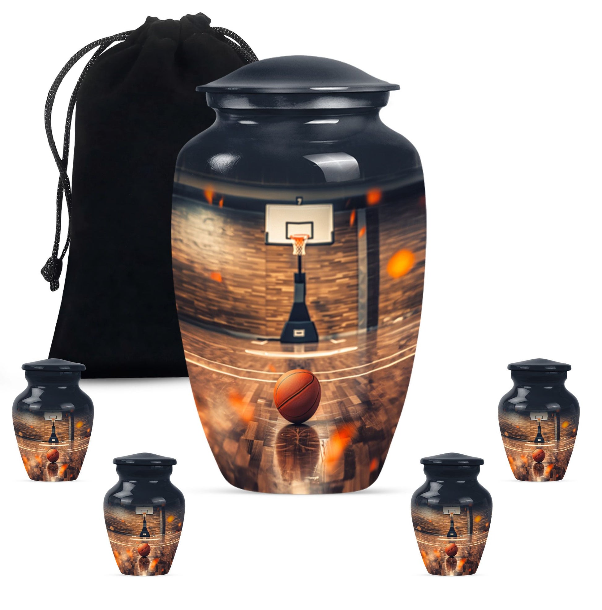 Basketball Burial Urn Teardrop, Heart Cremation Urn