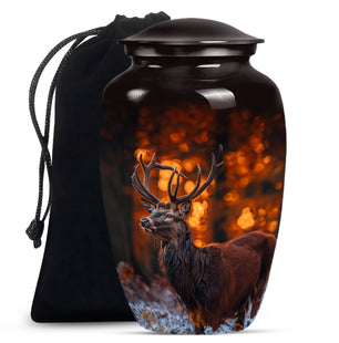 Deer Theme Large Urn 10 Inch