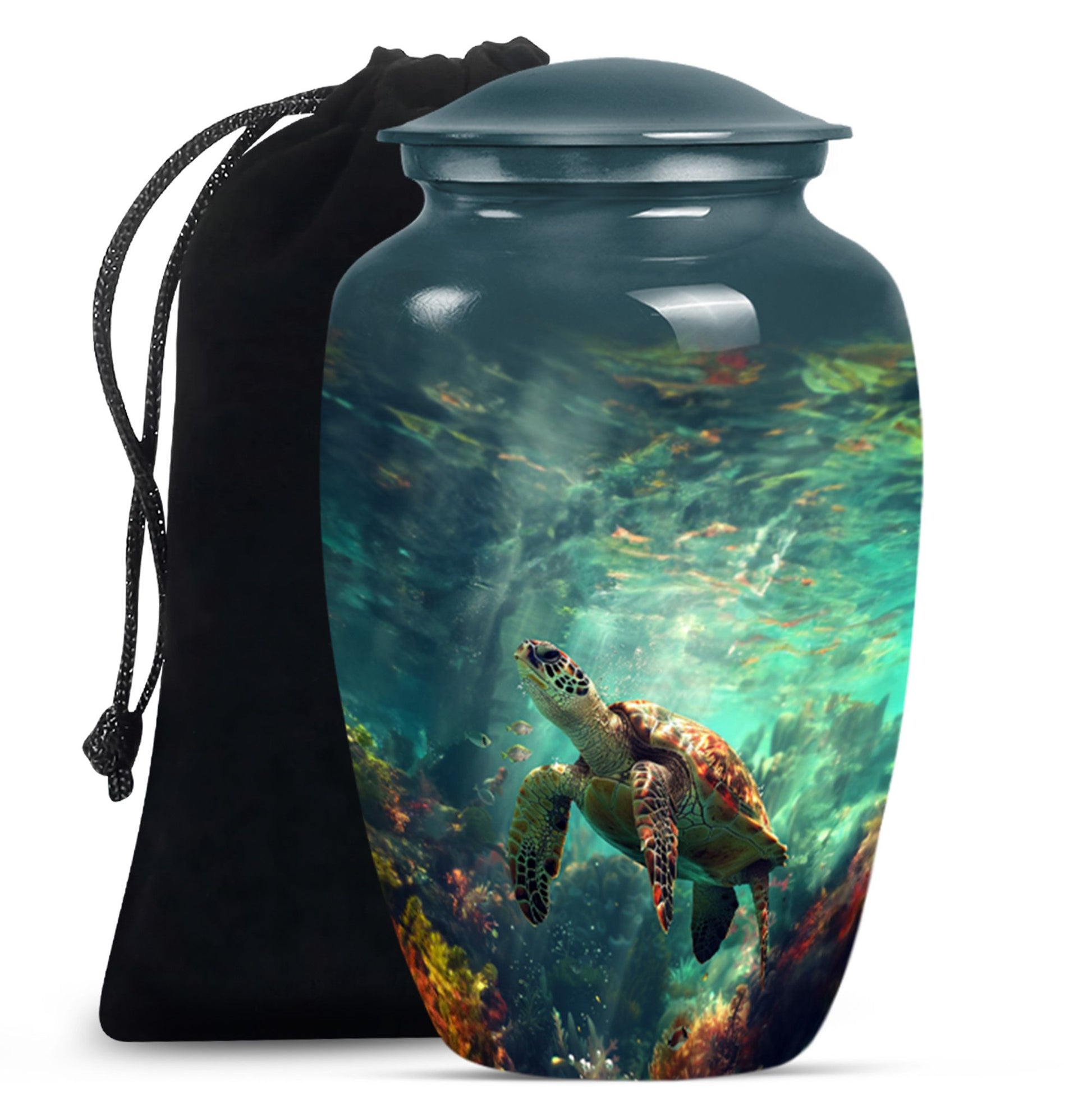 Tortoise Theme Large Urn 10 Inch
