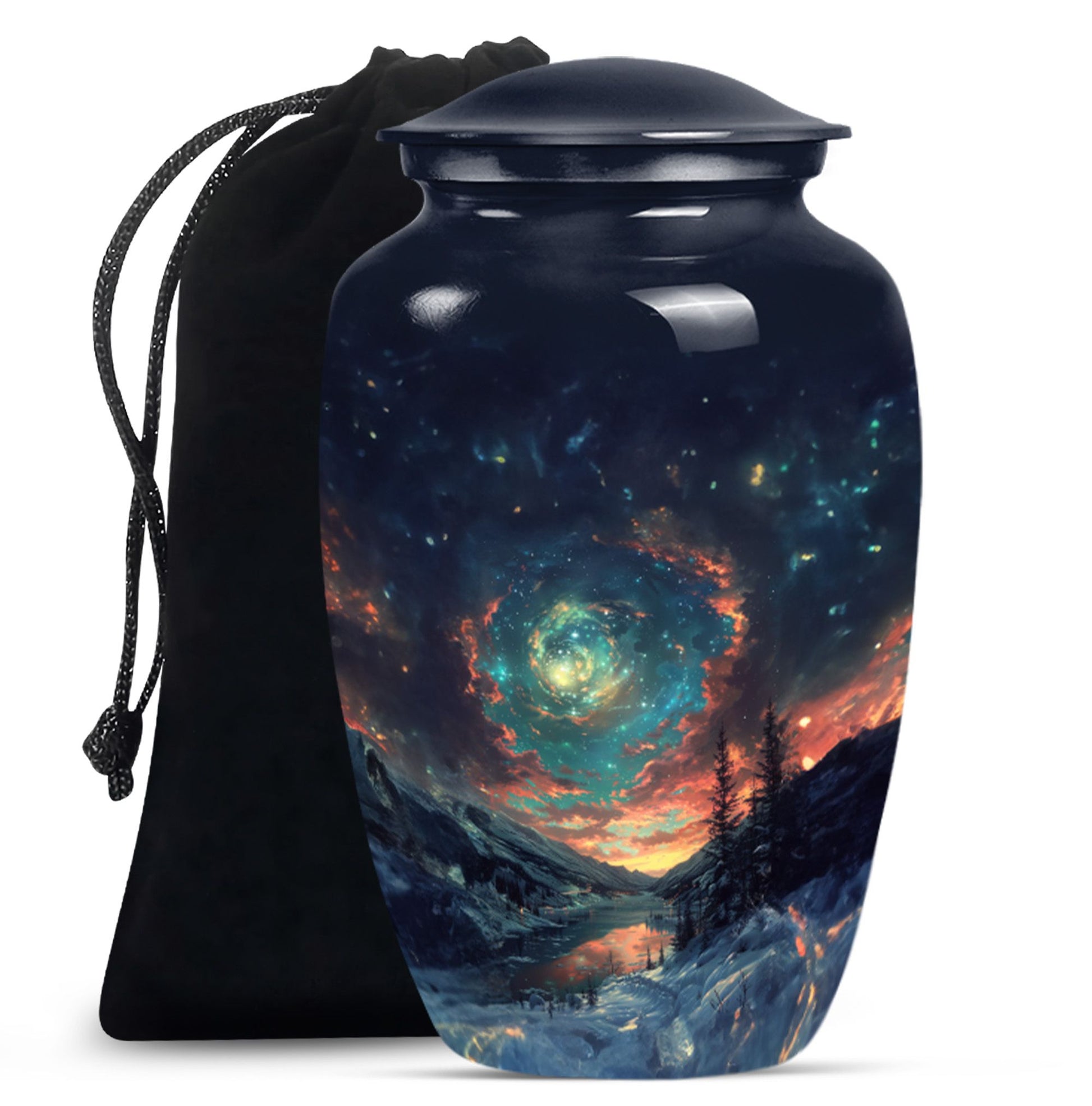 Majestic Sky Theme Large Urn 10 Inch