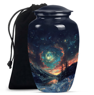 Majestic Sky Theme Large Urn 10 Inch