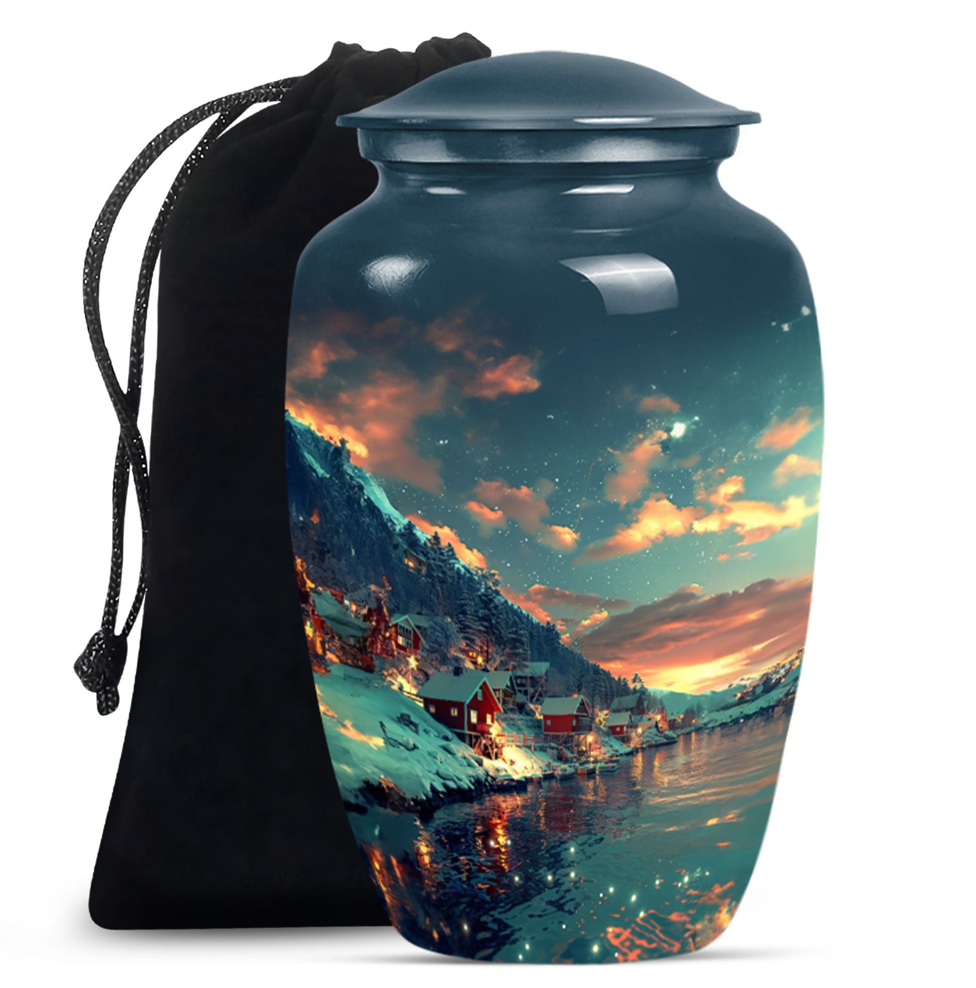 Majestic Sky Theme Large Urn 10 Inch