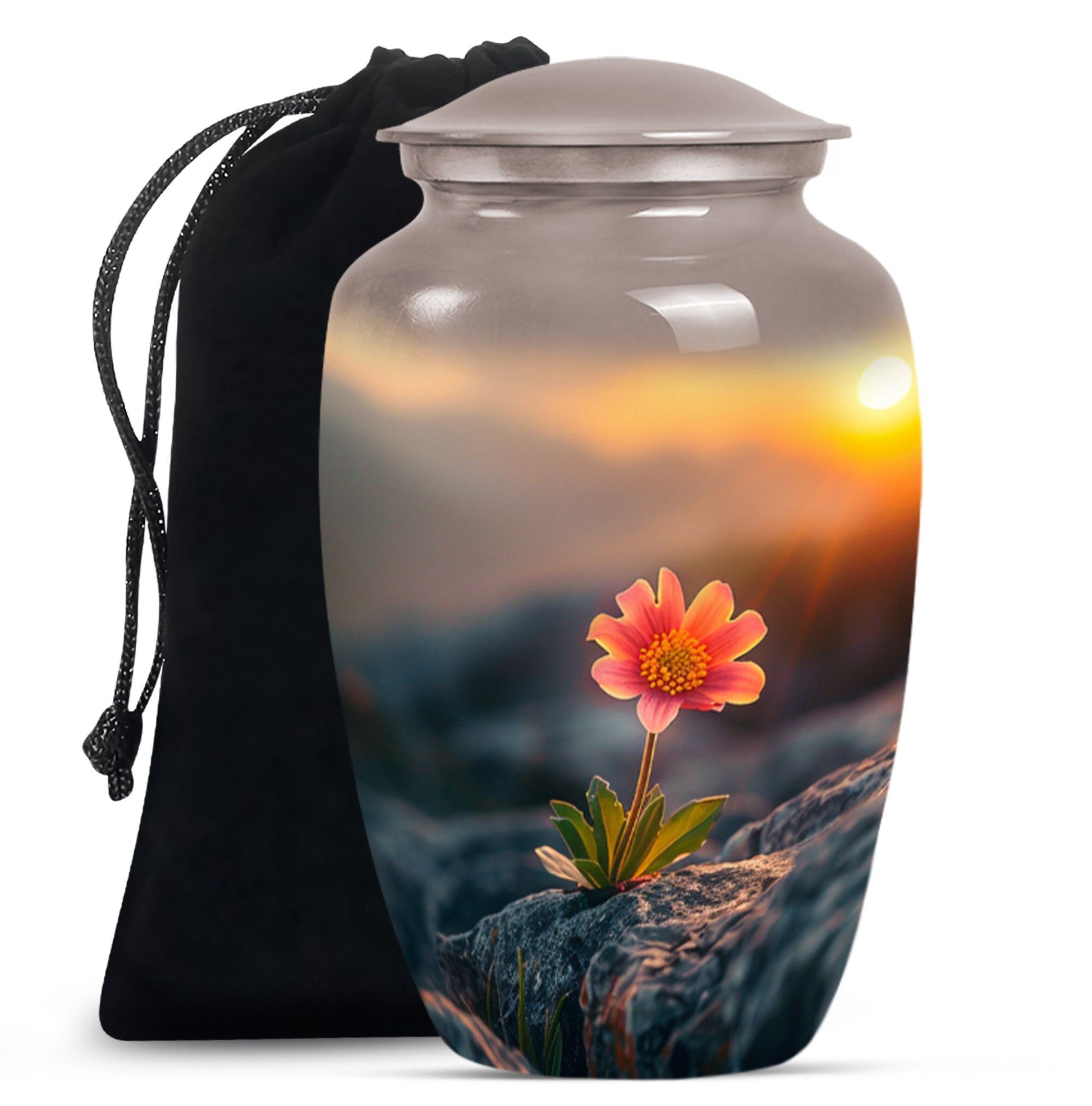Flower Theme Large Urn 10 Inch