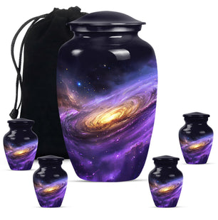 Galaxy Theme Large Urn With 4 Keepsake Urn