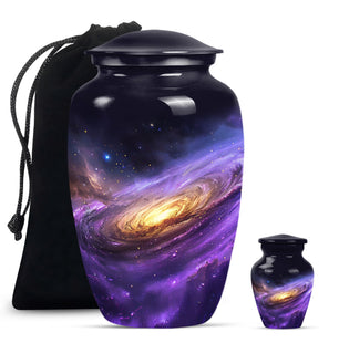 Galaxy Theme Large Urn With 1 Keepsake Urn