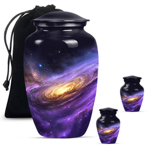 Galaxy Theme Large Urn With 2 Keepsake Urn