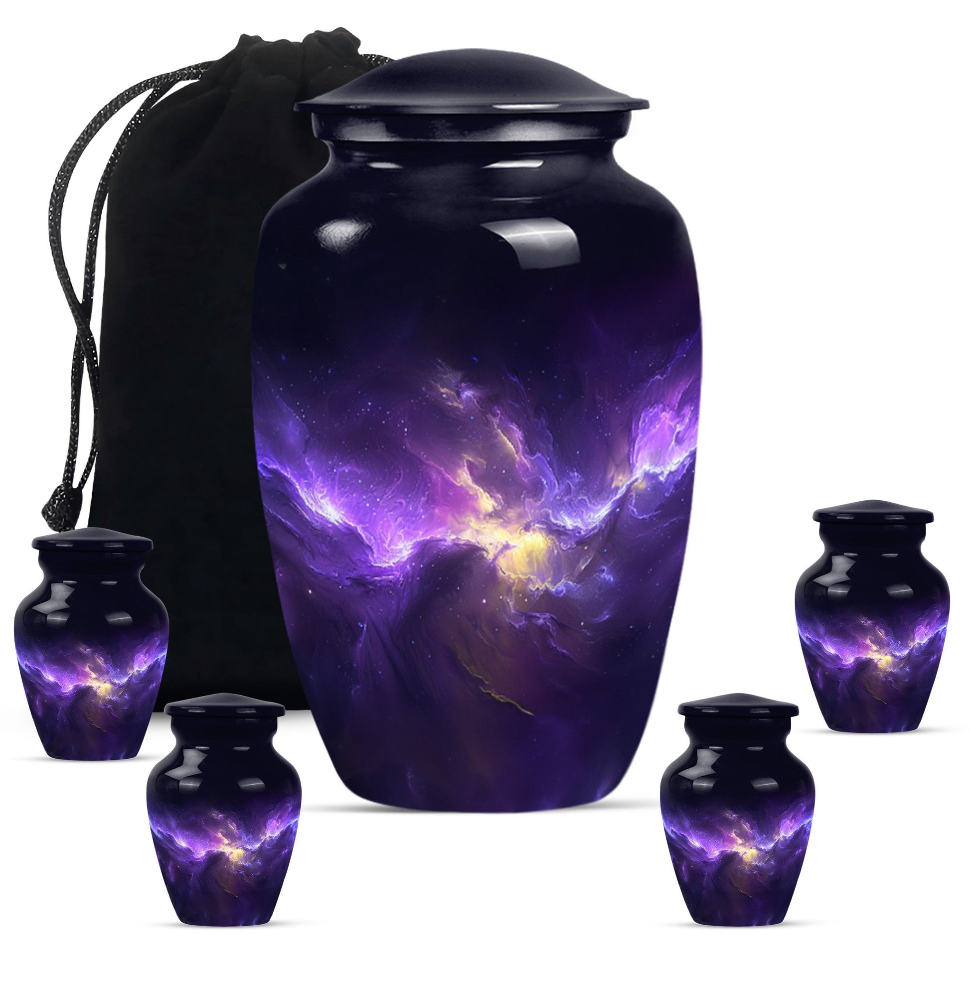Galaxy Theme Large Urn With 4 Keepsake Urn
