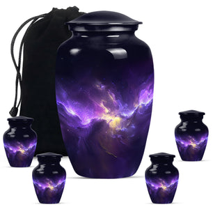 Galaxy Theme Large Urn With 4 Keepsake Urn