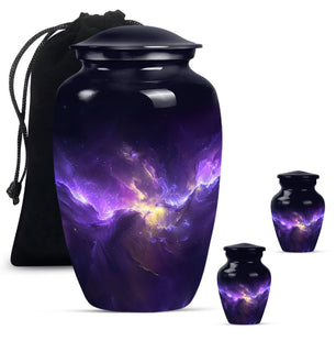 Galaxy Theme Large Urn With 2 Keepsake Urn