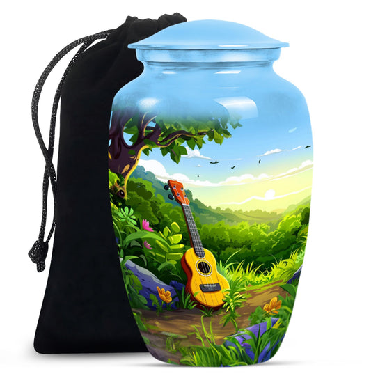 Guitar Theme Large Urn 10 Inch