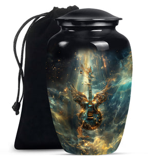 Guitar Theme Large Urn 10 Inch