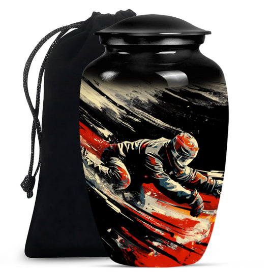 Ice Hockey Theme Large Urn 10 Inch