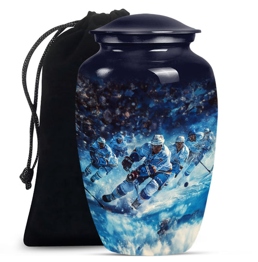 Ice Hockey Theme Large Urn 10 Inch