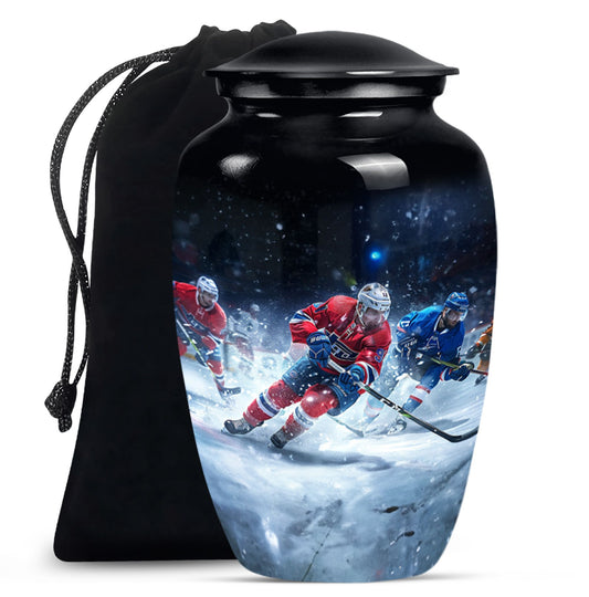 Ice Hockey Theme Large Urn 10 Inch