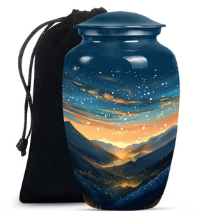 Majestic Sky Theme Large Urn 10 Inch