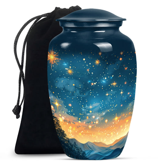 Majestic Sky Theme Large Urn 10 Inch