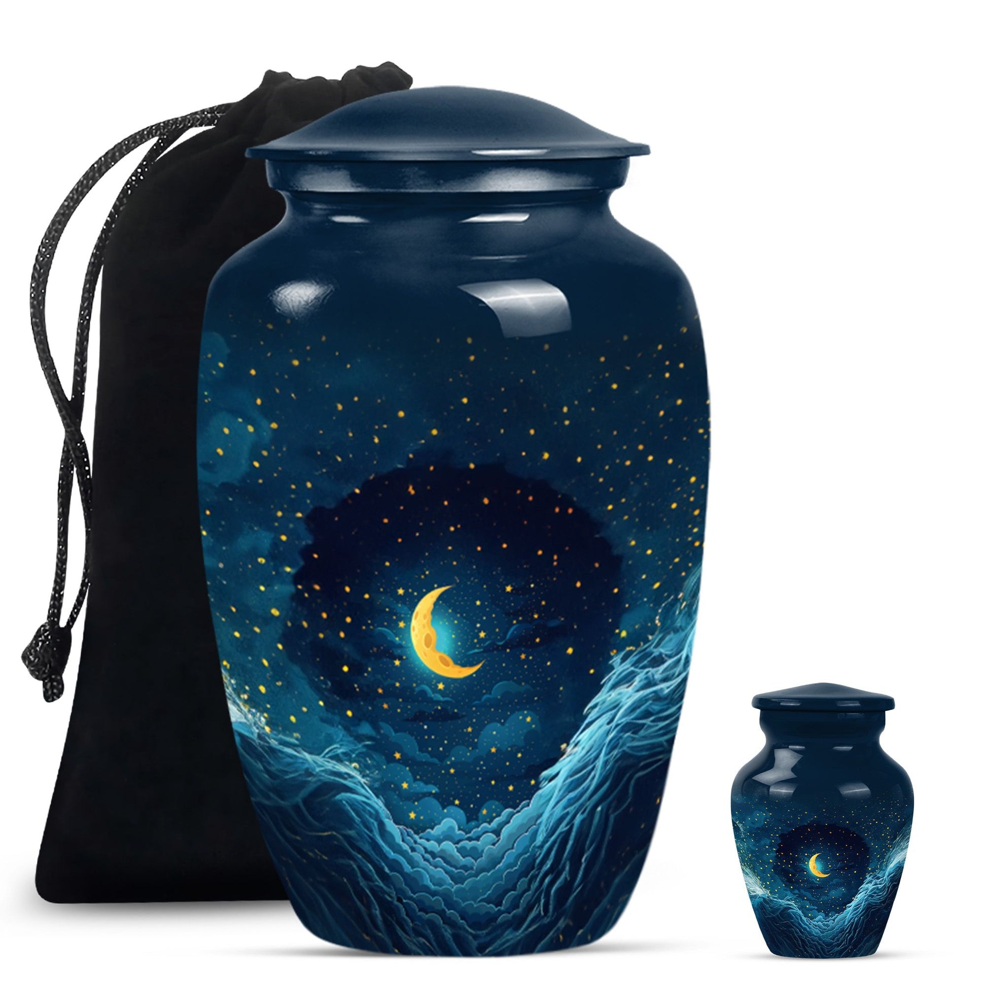Majestic Moon Theme Large Urn With 1 Keepsake Urn