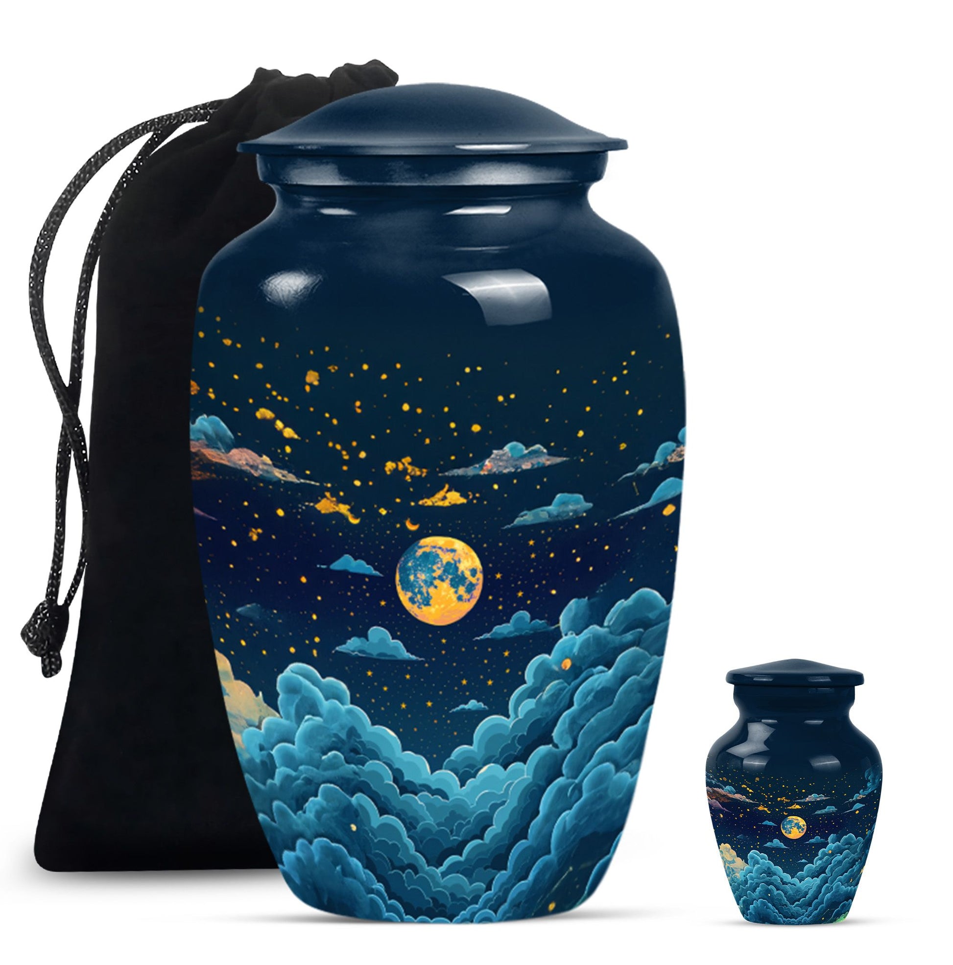 Majestic Moon Theme Large Urn With 1 Keepsake Urn